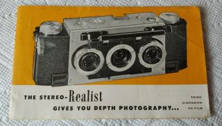 Vintage 1940 ' s Stereo Realist 35 MM Camera W/ Flash F:3.  5 David White Lens 2