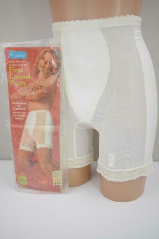 Sassy Vintage Carol Brent Satin Short Leg Panty Girdle W/4 Garters Nos W/pkg Med
