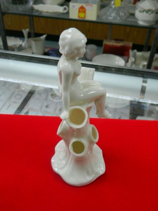 Rare Vintage 1930 ' s Lenox Art Deco Nude Woman/Lady on a Stump Vase 4