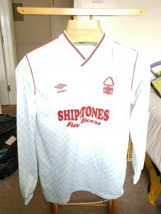 Rare Old Nottingham Forest Away 1987 Football Shirt Size Large Poss Player