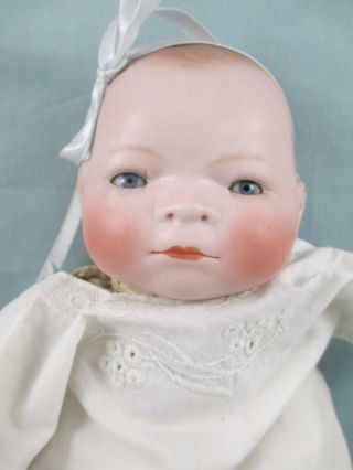 Antique German Bisque Doll Bye - Lo Baby Blue Eyes Frog Body Celluloid Hands