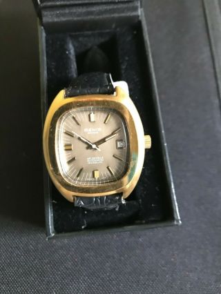 Renis Geneve Vintage Mens Automatic 25j.  Gold Tone Swiss Made Movt.  Cal As 2083