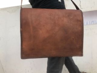 Men ' s Vintage Leather Satchel Messenger Handbags Laptop Briefcase Bag 2