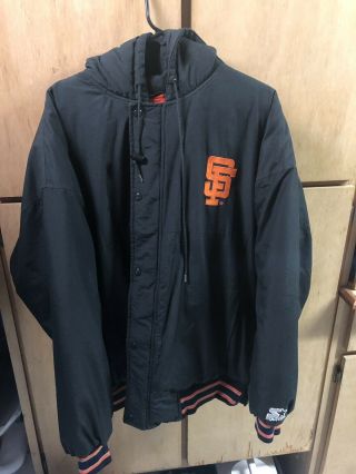 Vintage San Francisco Sf Giants Starter Parka Jacket,  Sz Men’s Xl,  Mlb,  90s