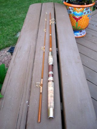 Vintage 2 - Piece Heddon Mark Golden 50 Fishing Spinning Rod Vari Power 7646 6 