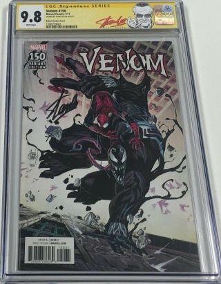 Marvel Venom 150 Signed By Stan Lee Cgc 9.  8 Ss Rare 1:100 Variant Red Label