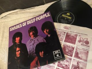 Deep Purple Rare Debut 1st Press Mono Lp - " Shades Of Deep Purple " - Pmc 7055