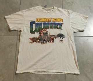 Vintage 90s Donkey Kong Country Video Game Tee Shirt Size Large