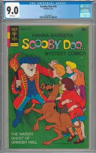 Scooby Doo 18 Cgc 9.  0 Vf/nm Rare Gold Key 1970 Series White Pages
