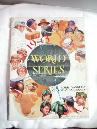 1943 World Series Game Program Yankees Vs Cardinals Ww2 Wartime Vintage