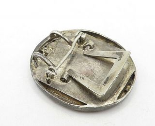 925 Sterling Silver - Vintage Leaf Trim Oval Picture Frame Brooch Pin - BP3232 3