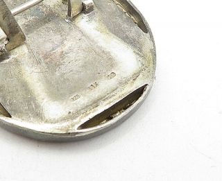 925 Sterling Silver - Vintage Leaf Trim Oval Picture Frame Brooch Pin - BP3232 4