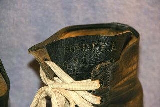 VINTAGE 1930 ' S - 40 ' S RIDDELL BLACK LEATHER HIGH TOP FOOTBALL SHOES SIZE 12D 3