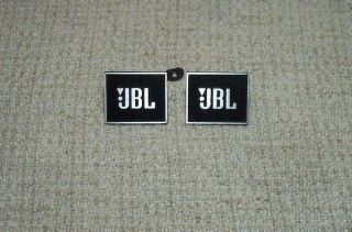 2 VINTAGE JBL METAL LOGO EMBLEM SPEAKER GRILL BADGE W/PINS L100 3