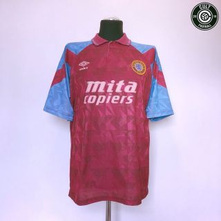 Aston Villa Vintage Umbro Home Football Shirt Jersey 1990/92 (l)