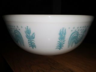Vintage Pyrex Amish Butterprint 404 Rare 4 qt.  Mixing bowl Turquoise blue 2