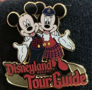 Disneyland Pin Tour Guide Mickey Minnie Vintage Very Rare