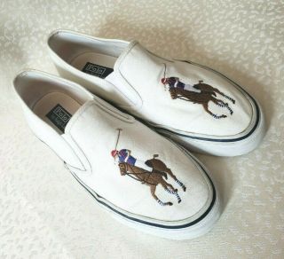 Rare Vintage Polo Ralph Lauren Big Pony Skippy Boat Shoes Men 