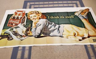 Vintage Coca Cola Advertising Billboard Sign 2 - 130 " X 58 "