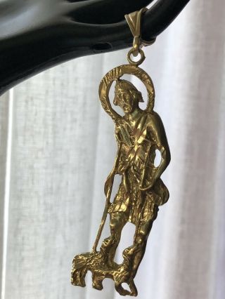 Antique Georgian Religious 14 K Gold Plaled Pendant Necklace