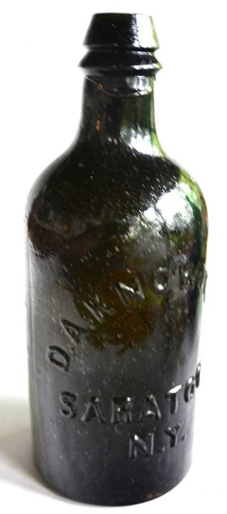 Vintage Saratoga Ny Black Glass Mineral Water Bottle D.  A.  Knowlton