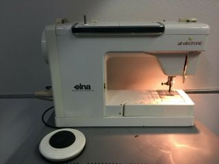 Vintage Elna Air Electronic SU Sewing Machine Switzerland w/ air foot 7