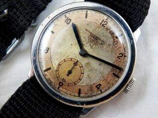Record Watch Co.  Geneve Vintage Military WW2 Swiss Wire Lug Mens Watch 40s. 5