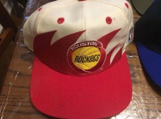 Vintage Logo Athletic Houston Rockets Sharktooth Snapback Hat Cap Size Osfa 90s