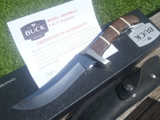 Rare 1 Of 17 Buck Akonua Custom Knife S30v Rosewood Mastodon W Sheath Usa