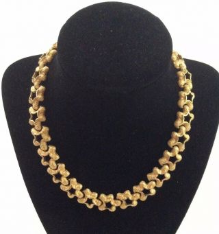 Gold Tone Monet Necklace.  Signed.  Costume Jewelry.