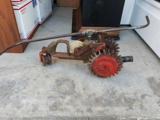 Vintage Kees Cast Iron Lawn Tractor Traveling Sprinkler Model 101 Made In Neb.