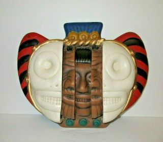 Traditional Vintage Mayan Mask Death And Rebirth Wall Art