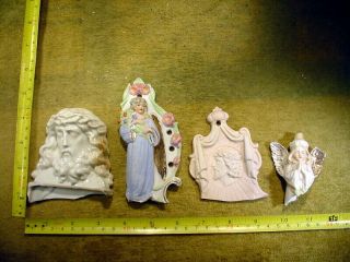 4 x excavated vintage jesus angel,  figurine age 1890 mixed media B 144 2