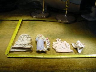 4 x excavated vintage jesus angel,  figurine age 1890 mixed media B 144 3