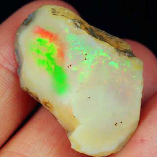 39.  6ct Natural Ethiopian Crystal Black Opal Play Of Color Rough Specimen Ysjg899