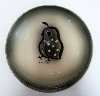 De Grazia Rare Quail Chick Bowl Pottery Baby Partridge Bird 7.  5 "