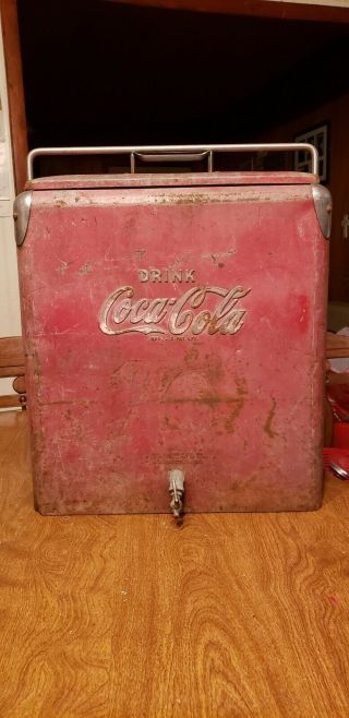 Vintage 1950s Drink Coca Cola Cooler,  Temprite Mfg.  Companyarkansas City,  Kansas