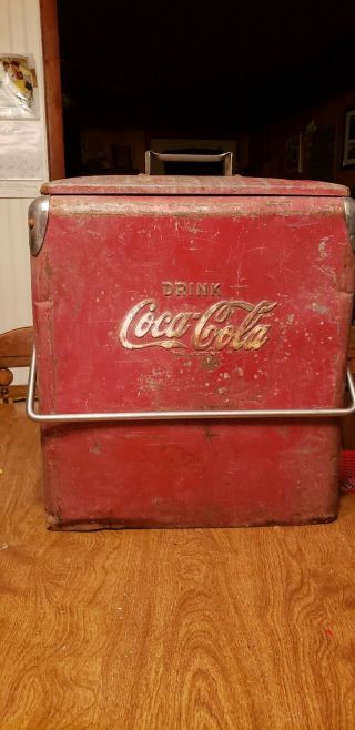 Vintage 1950s Drink Coca Cola Cooler,  Temprite mfg.  CompanyArkansas City,  Kansas 2