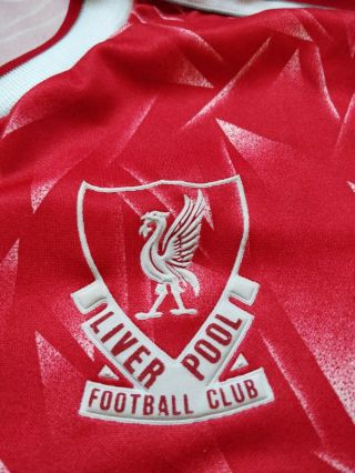 Liverpool Home Shirt - Vintage 1989 - 91 S/M Adult Adidas Candy 4