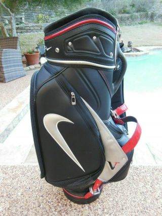 Rare Nike Golf Vr Staff Cart Bag Black/red/gray - With Fairway Headcovers