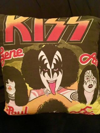 Kiss Cushion Aucoin 1980 Eric Carr Paul Gene Ace,  Black On Reverse Side,  Rare