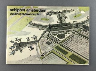 Amsterdam Schiphol Airport Terminal Building Vintage 1975 Brochure - Klm