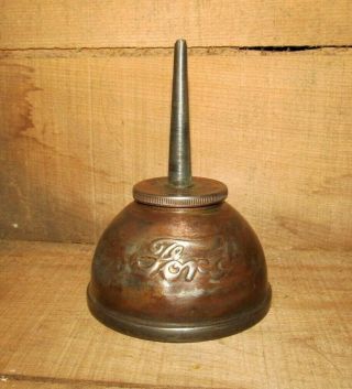 Antique 1908 Patent Ford Automobile Oil Can Thumb Oiler Old Vtg