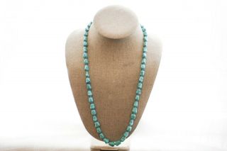 Elegant Antique Vintage Chinese Light Blue Green Turquoise Necklace with Silver 5