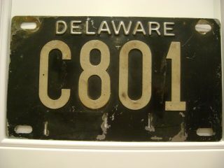 C801 Delaware License Plate Vintage Auto Antique Car Decor