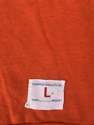 Vintage 70 ' s Champion Blue Bar Gonzales T Shirt Sz Large Tee Orange 3