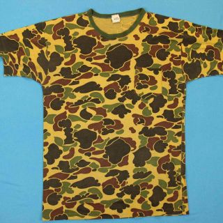 80s Camo Pocket Vintage T Shirt Men M/l │ Duxbak Frog Skin Camouflage Tee