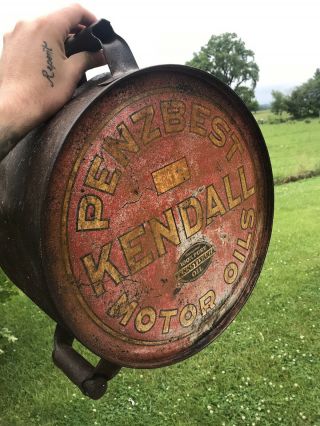 Vintage Kendall Motor Oil Penzbest 100 Pure Pennsylvania Rocker Oil Can Rare