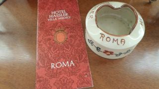 HOTEL HASSLER VILLA MEDICI ROME VINTAGE ADVERTISING BROCHURE & ASH TRAY 2