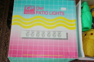 Vintage Retro Owl Party Lights String 7 Camping Rv Patio Blow Mold 2